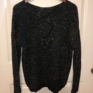 Black (Open Back) Sweater